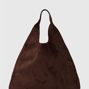 Viral Gap vegan suede bag in brown.